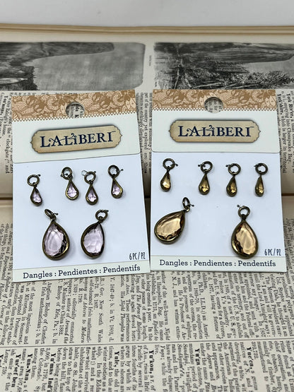 Laliberi Dangles - 6 Pieces - EK Success Brands - 2014 - 56-14327 Dangles Purple Teardrops OR 56-14365 Dangles Gold Teardrops - charms, DIY