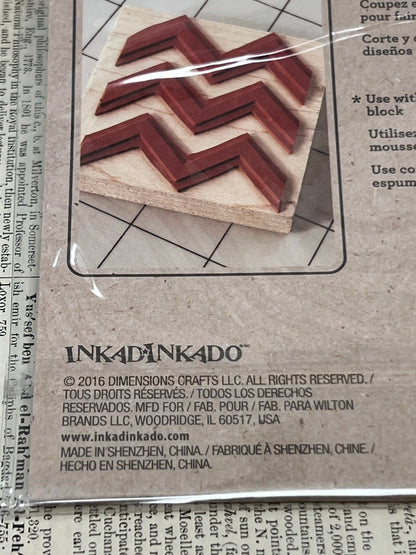 Inkadinkado Unmounted Stamps - Trim to fit mounting block - New, unused - 2016 Dimensions - Chevron - 60-70002 - unmounted rubber stamps