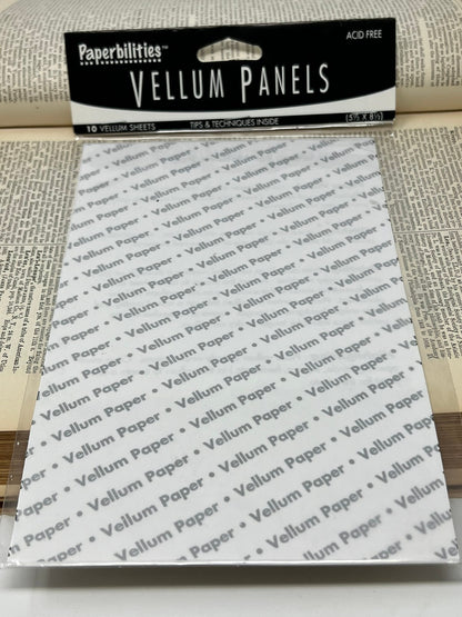 Paperbilities Acid Free Vellum Panels - 10 Vellum Sheets - 5.5" x 8.5" - Tips and Techniques included in package - scrapbooking, journals