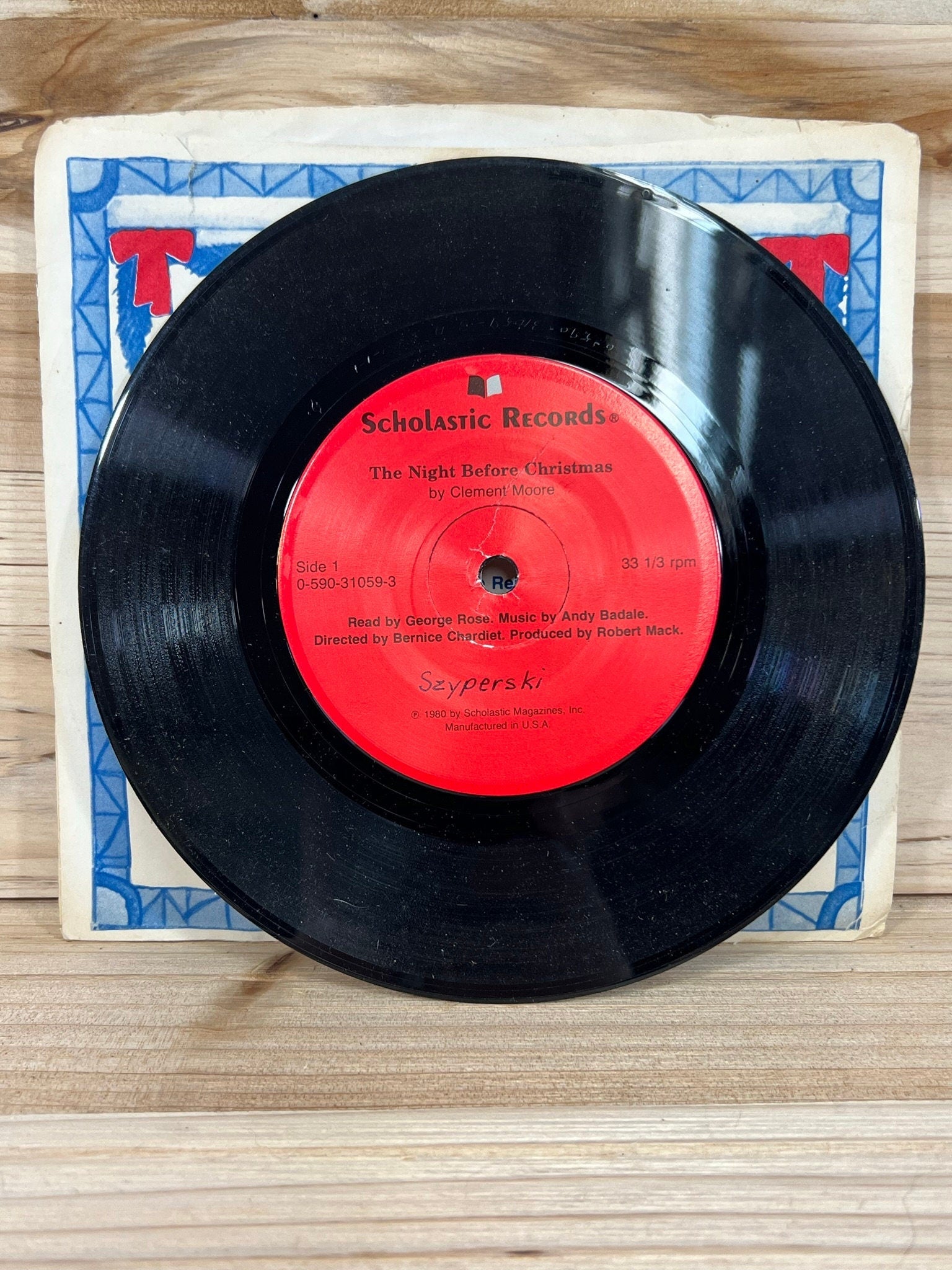 Scholastic Records - The Night Before Christmas - 33 1/3 RPM - 1980 - Plays Through - No skips - Kids records - vintage vinyl