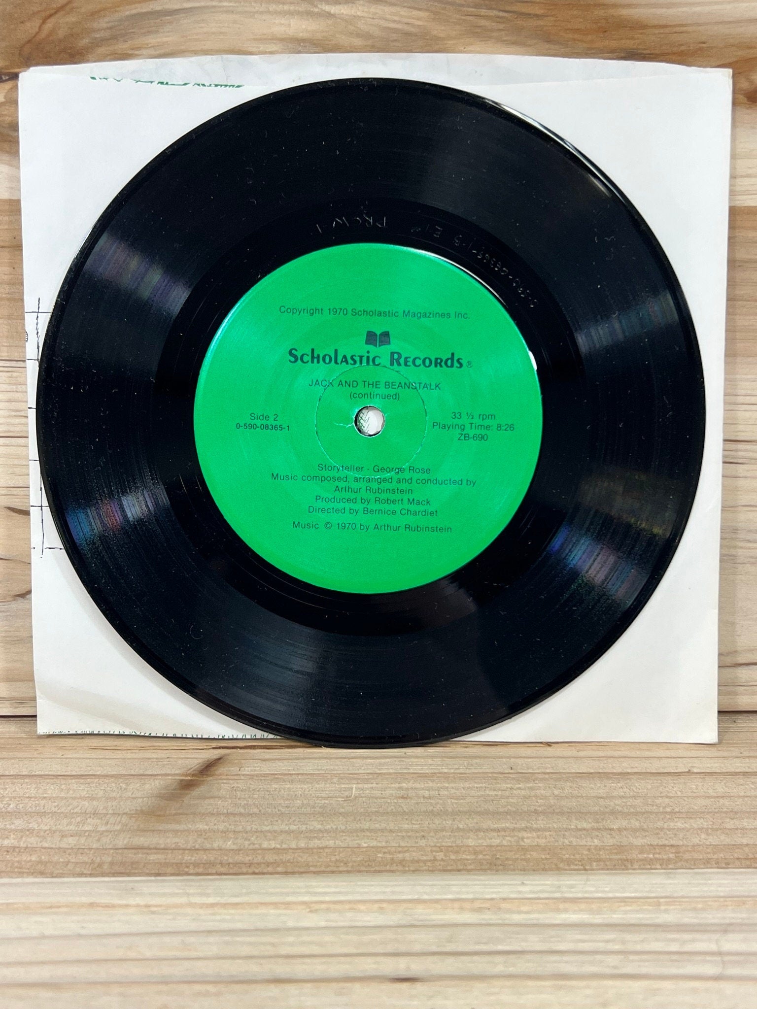 Scholastic Records - Jack and the Beanstalk - 33 1/3 RPM - 1970 - Plays Through - No skips - Kids records - vintage vinyl