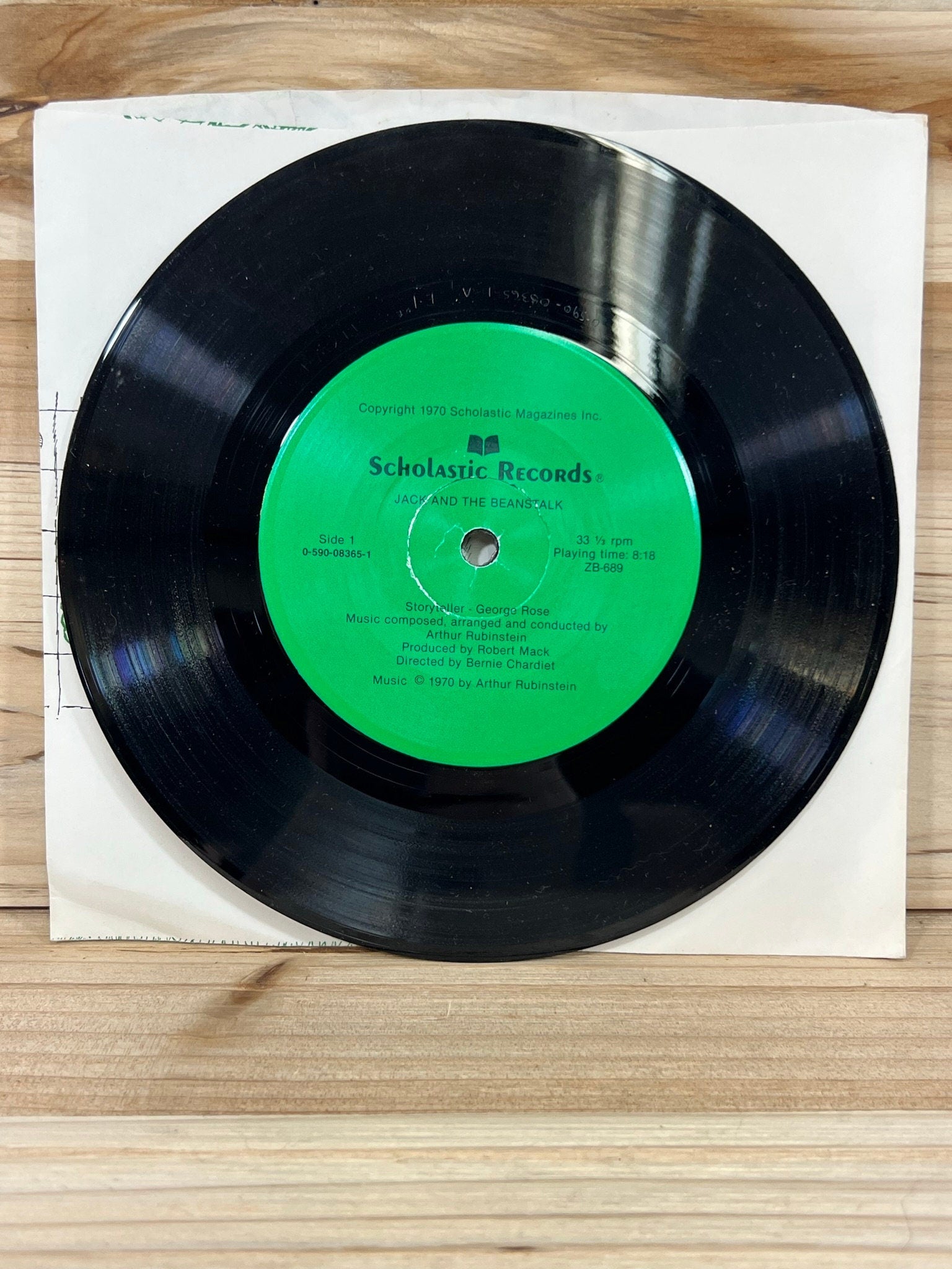 Scholastic Records - Jack and the Beanstalk - 33 1/3 RPM - 1970 - Plays Through - No skips - Kids records - vintage vinyl