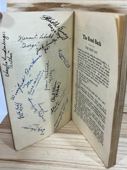 Baker's All Star Series The Road Back by Joseph Carlton play book - script - Baker's Edition of Plays - 1928 - Signed by cast