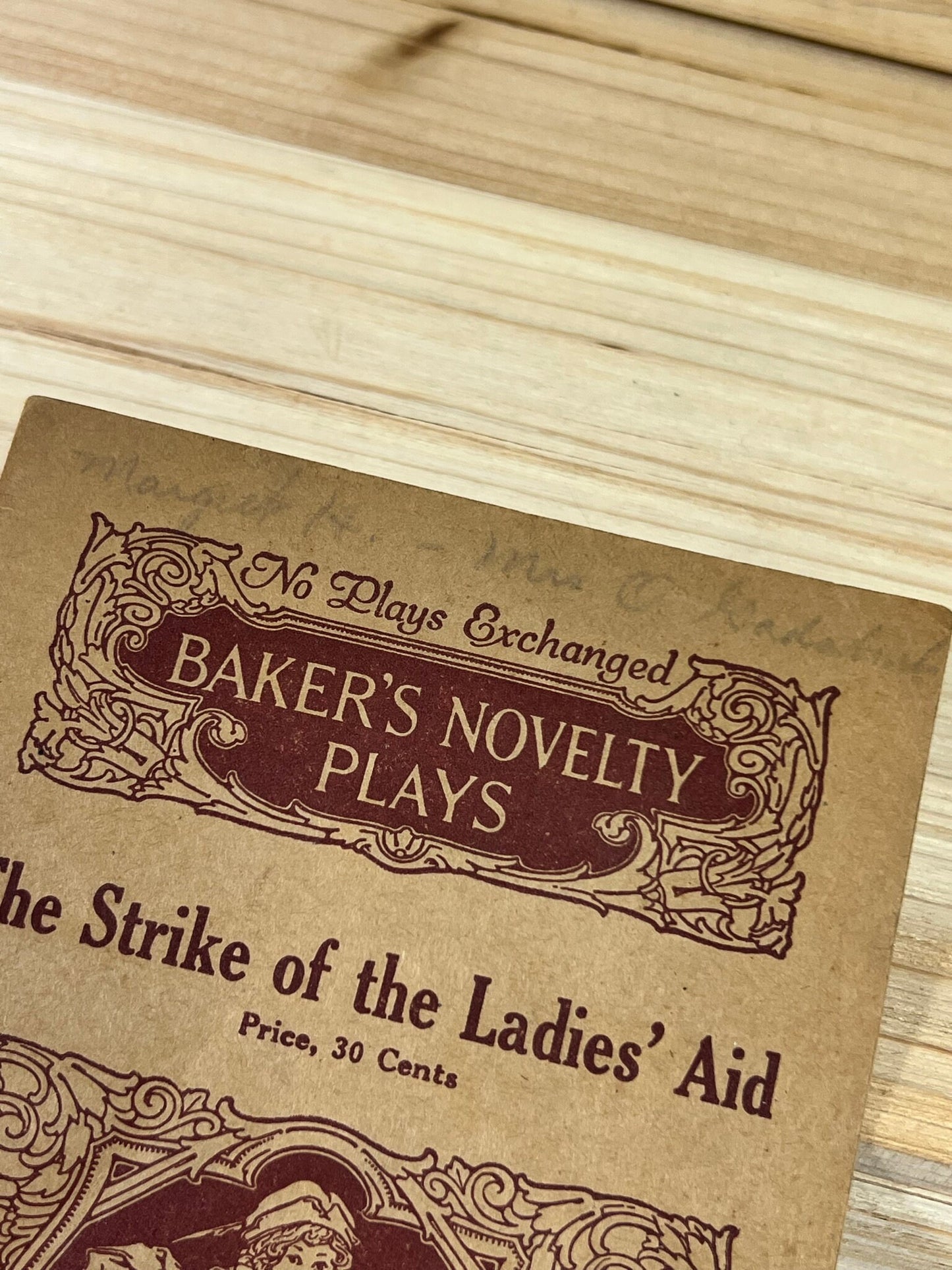 No Plays Exchanged - Baker's Novelty Plays - The Strike of the Ladies' Aid - The Willis N. Bugbee Co. Choicest Amatuer Entertainments 1920s