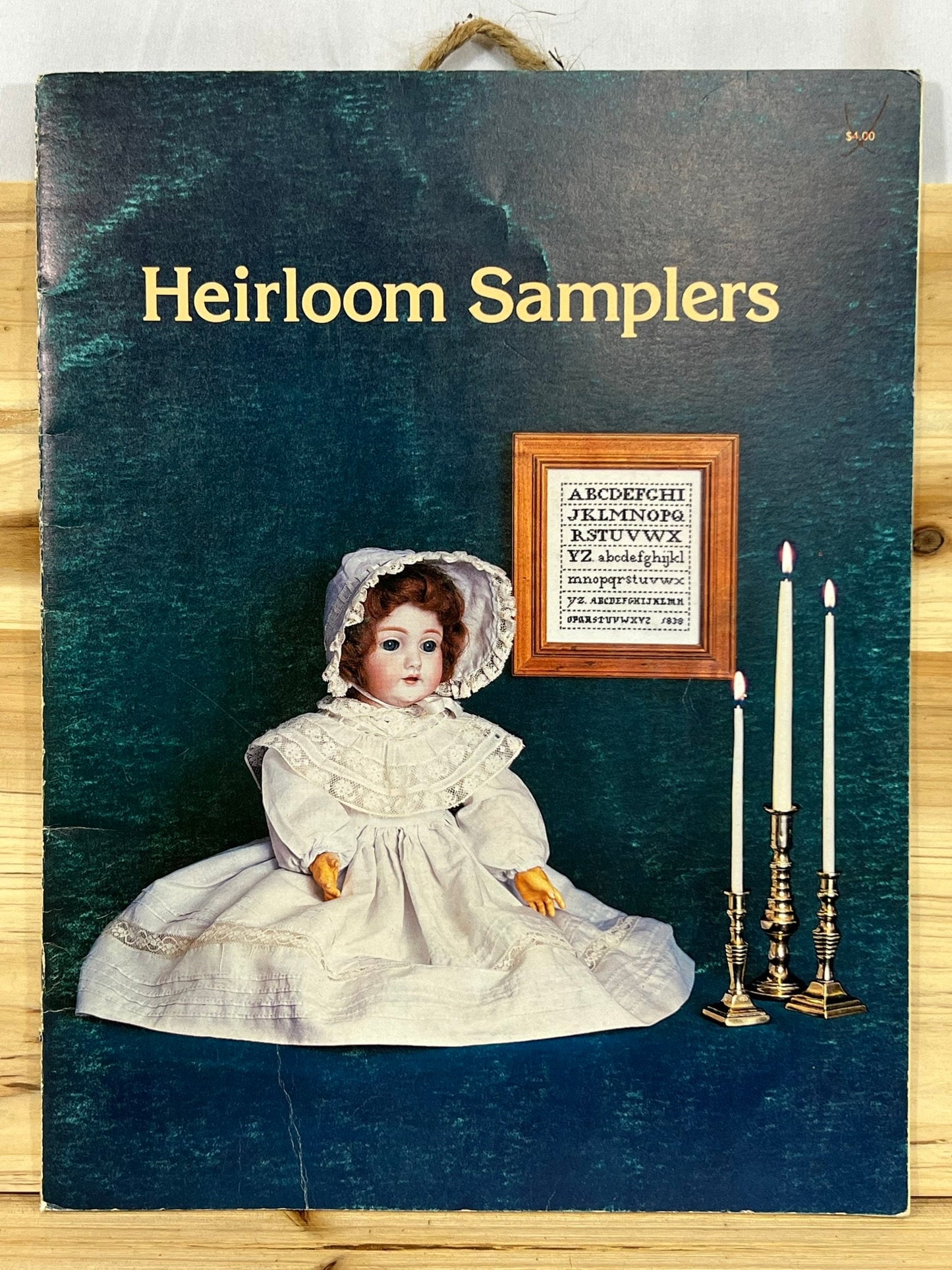 Heirloom Samplers - The Heirloom Shop - 1978 - Antique Alphabet, Serenity Prayer, God Bless Our Home, Happiness & Blossoms, Wedding Prayer