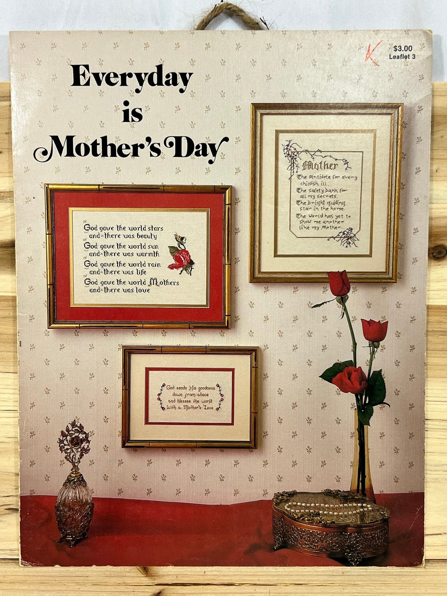 Everyday is Mother's Day - Leaflet 3 - 1982 - Frames & Sew Forth - 3 cross stitch patterns for Mother's Day gifts