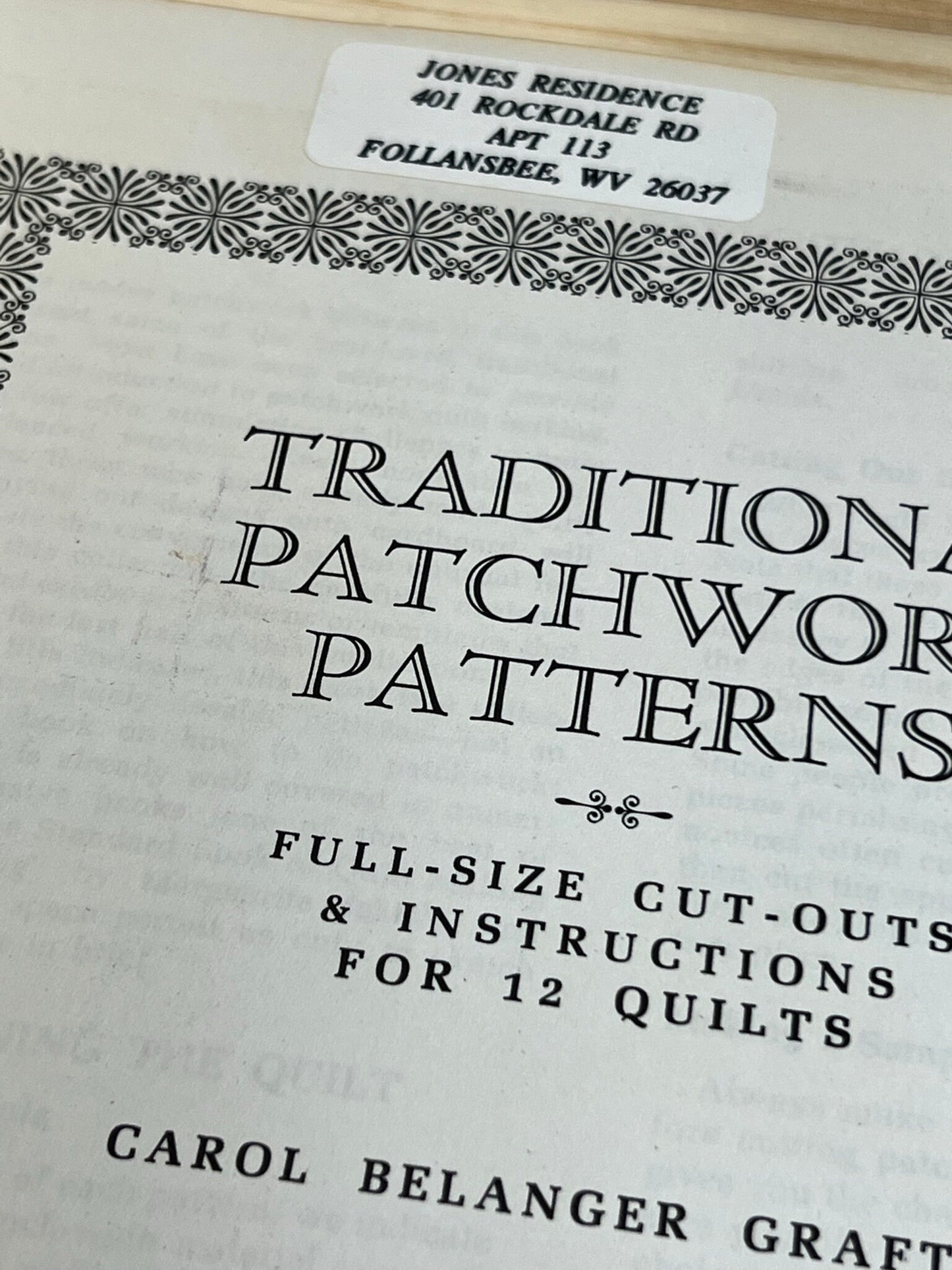 Traditional Patchwork Patterns - Full-Size Cut-outs and Instructions for 12 quilts by Carol Belanger Grafton - 1974