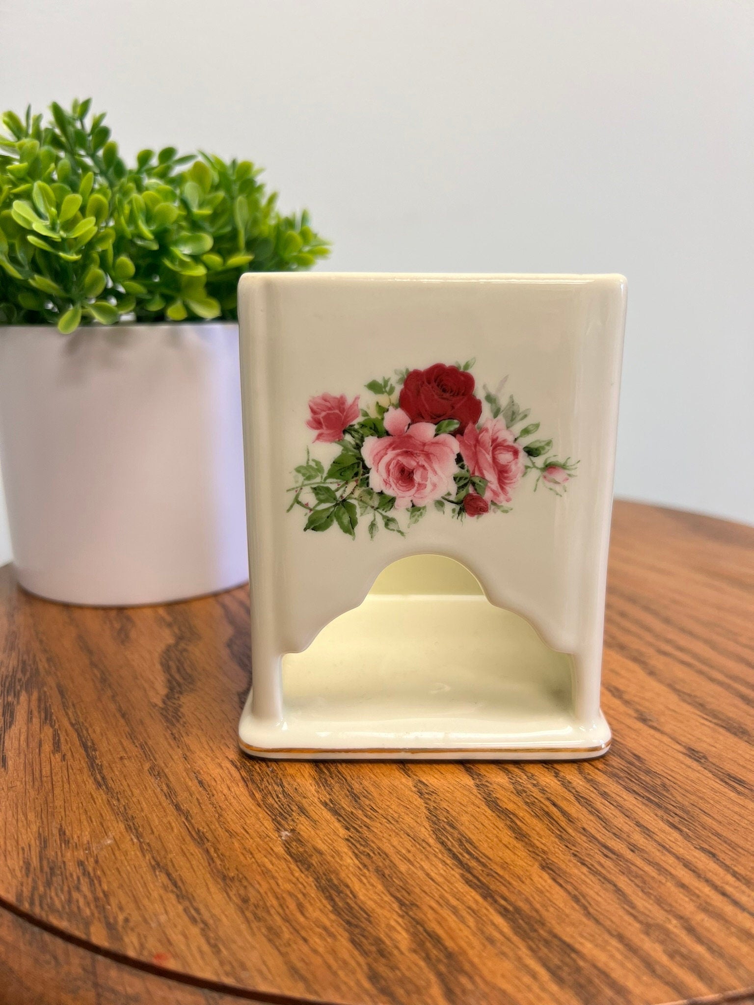 Formalities By Baum Bros. Ceramic Tea Bag Caddy - Missing Lid, but still beautiful and functional