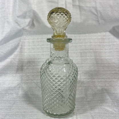 Avon Diamond Point Pattern Apothecary Decanter Clear Cut Glass Perfume Bottle