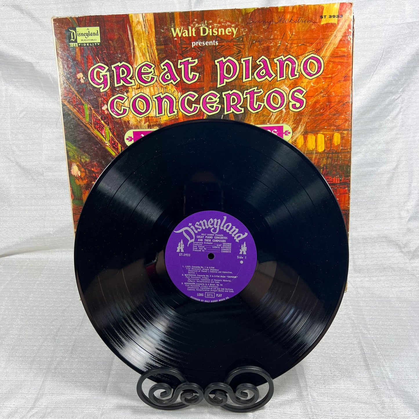 Walt Disney Presents Great Piano Concertos and their Composers Record - cover has some damage, Album, Vinyl, LP