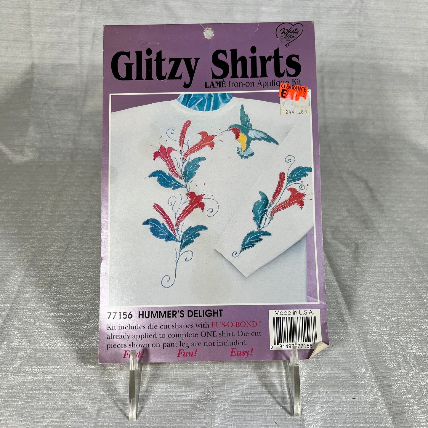 Glitzy Shirts Hummer’s Delight Lamé Iron-On Appliqué Kit