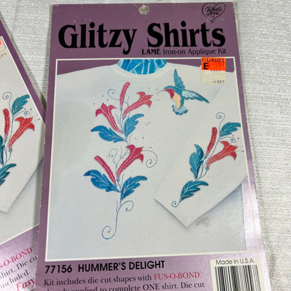 Glitzy Shirts Hummer’s Delight Lamé Iron-On Appliqué Kit