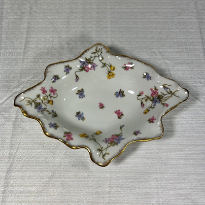 Limoges France Violet Pompadour Trinket Dish