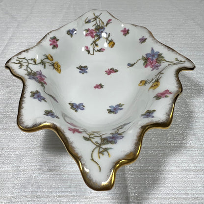 Limoges France Violet Pompadour Trinket Dish