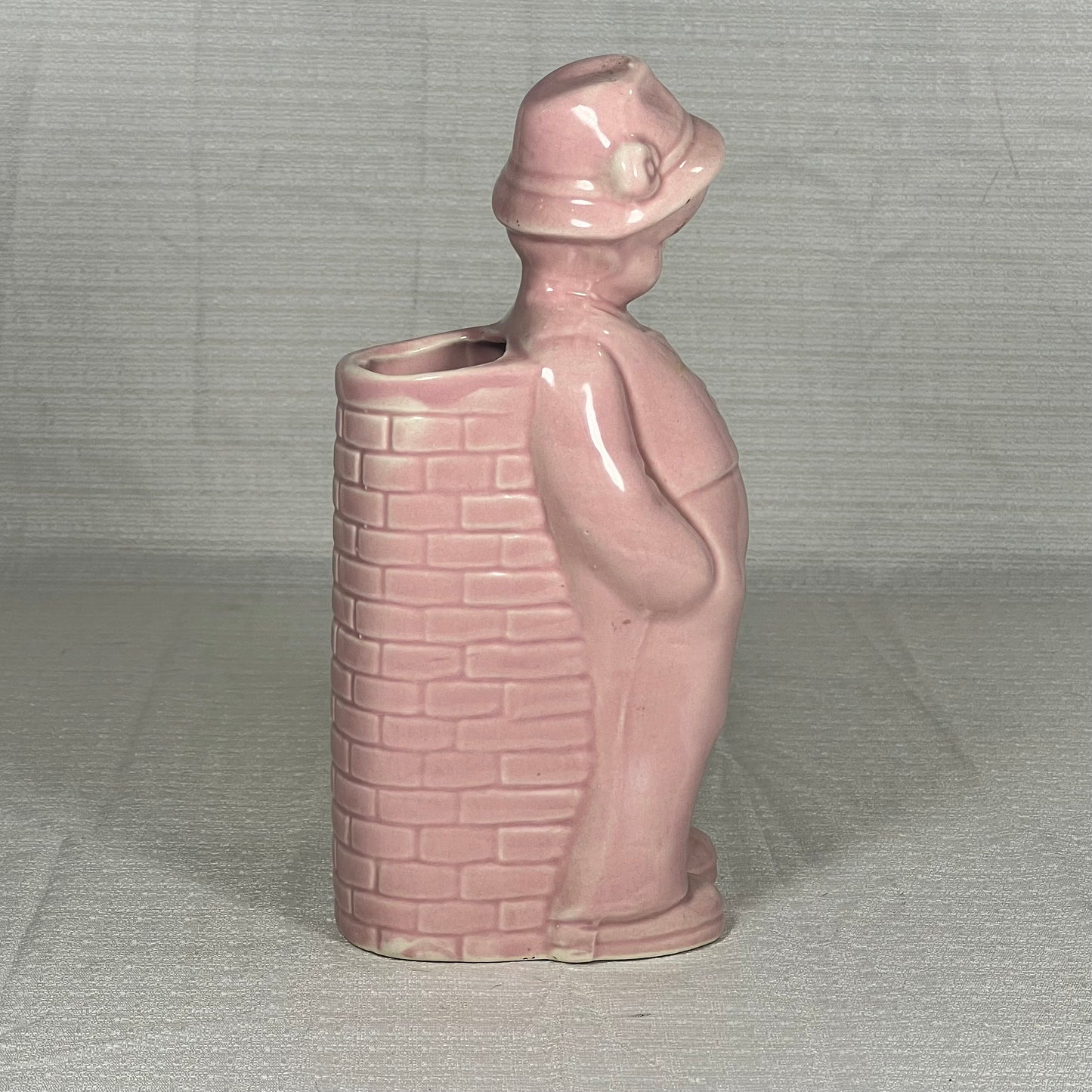 Vintage Cameron Clay Pink Dutch Boy Planter Vase