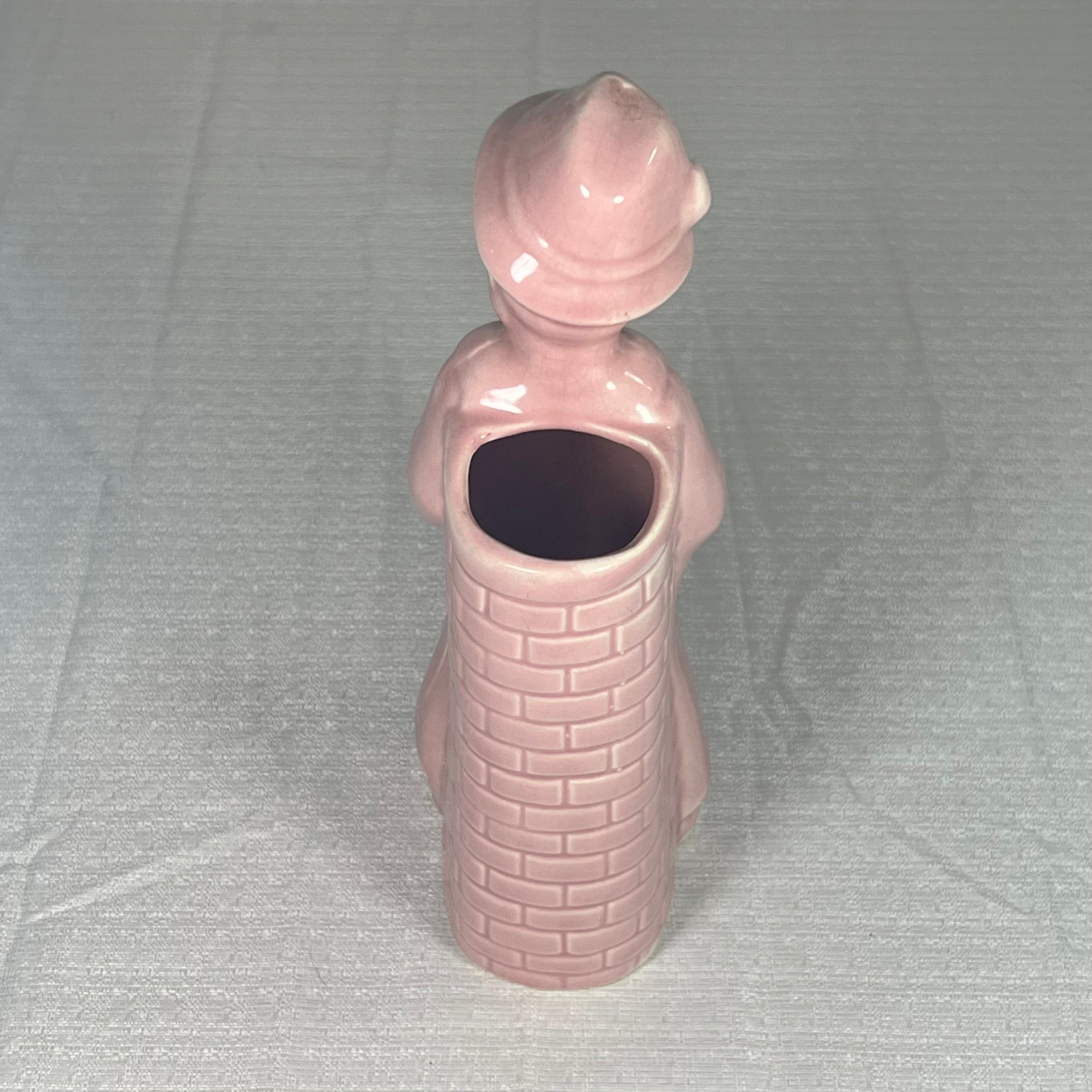 Vintage Cameron Clay Pink Dutch Boy Planter Vase