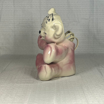 1950s Vintage Morton Pink Teddy Bear Ceramic Nightlight