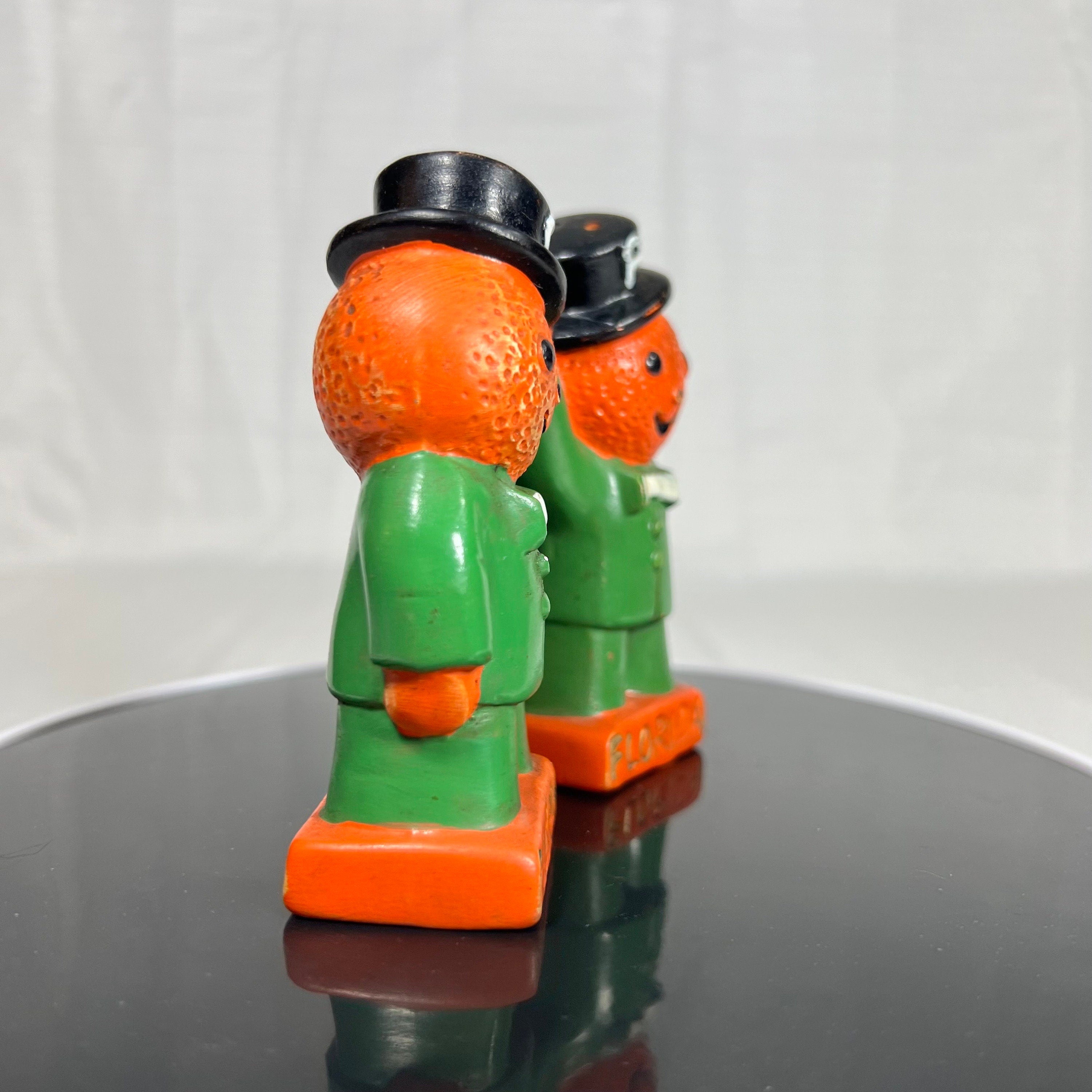Vintage Anthropomorphic Florida Orange Men Salt and Pepper Shakers