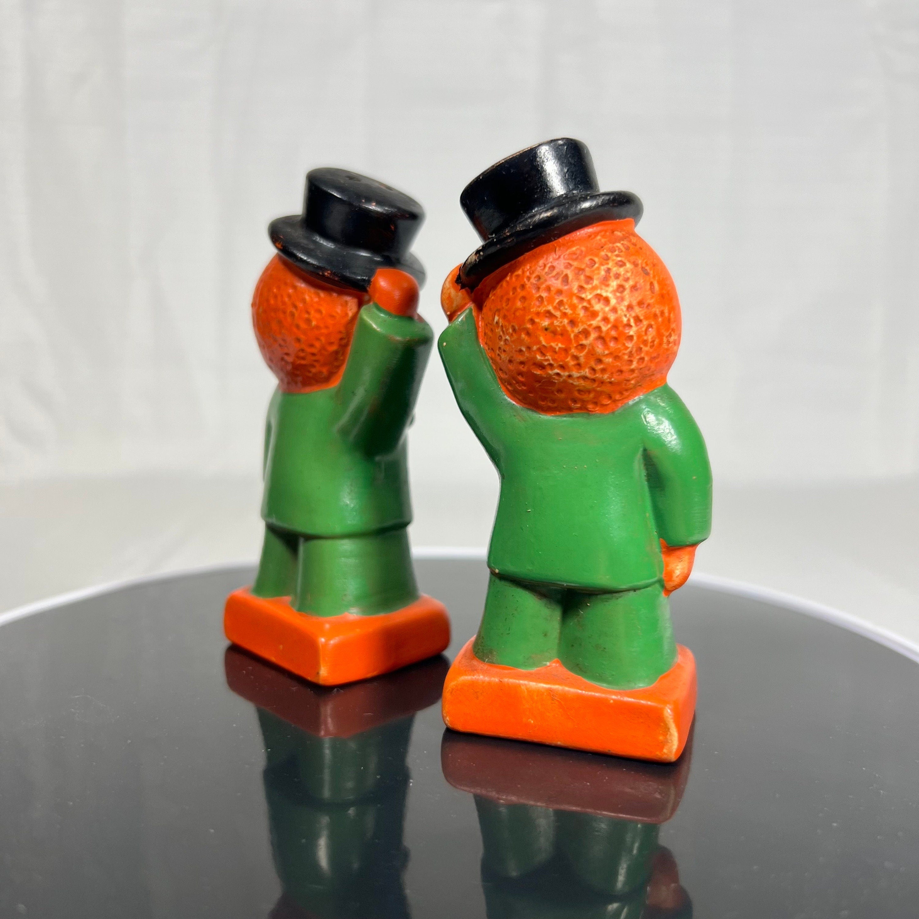 Vintage Anthropomorphic Florida Orange Men Salt and Pepper Shakers