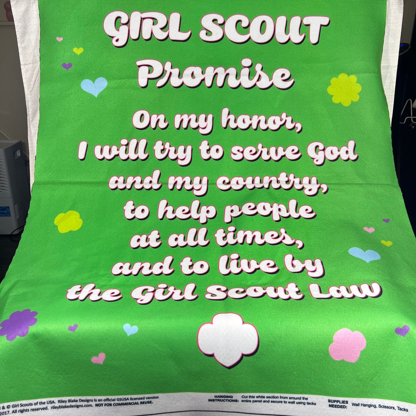 Riley Blake Girl Scouts Wall Hanging Felt Fabric Panel