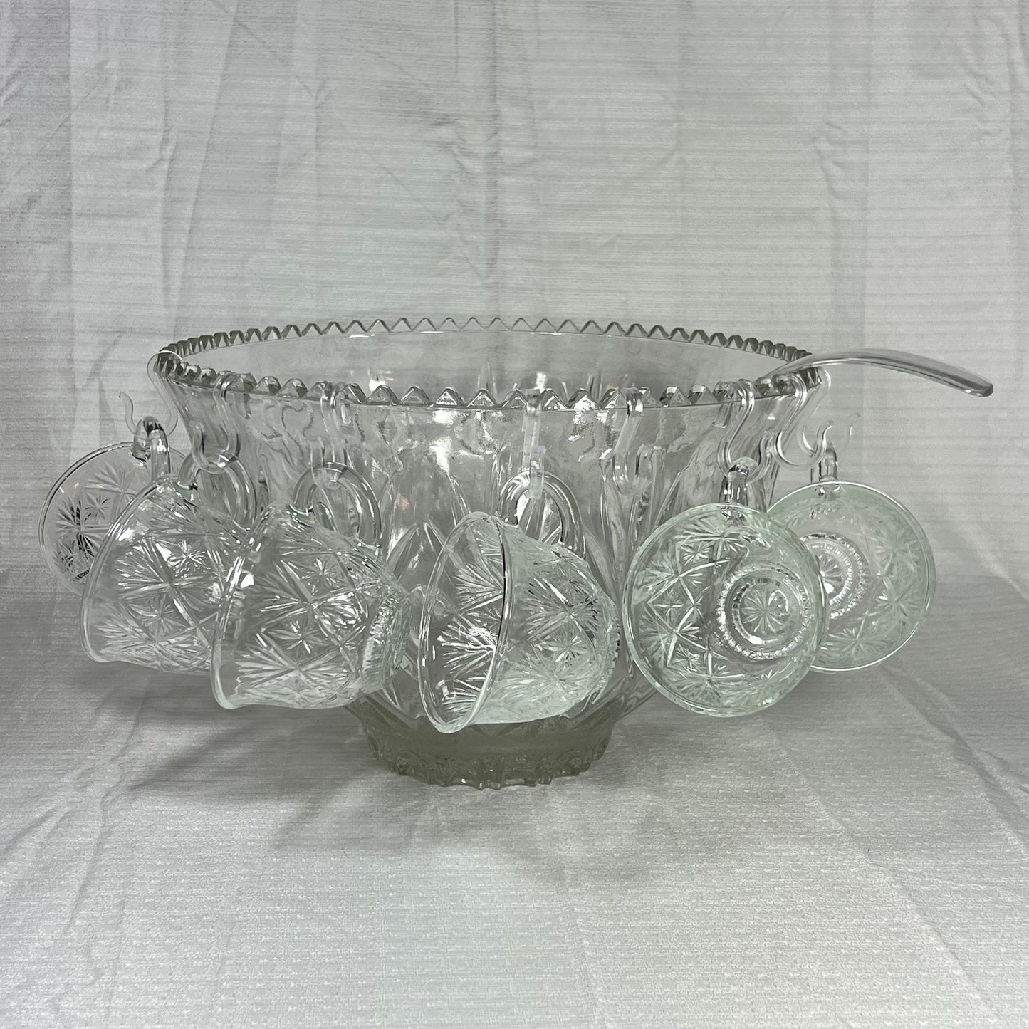 Hazel Atlas Lexington Punch Bowl Set - missing two cups