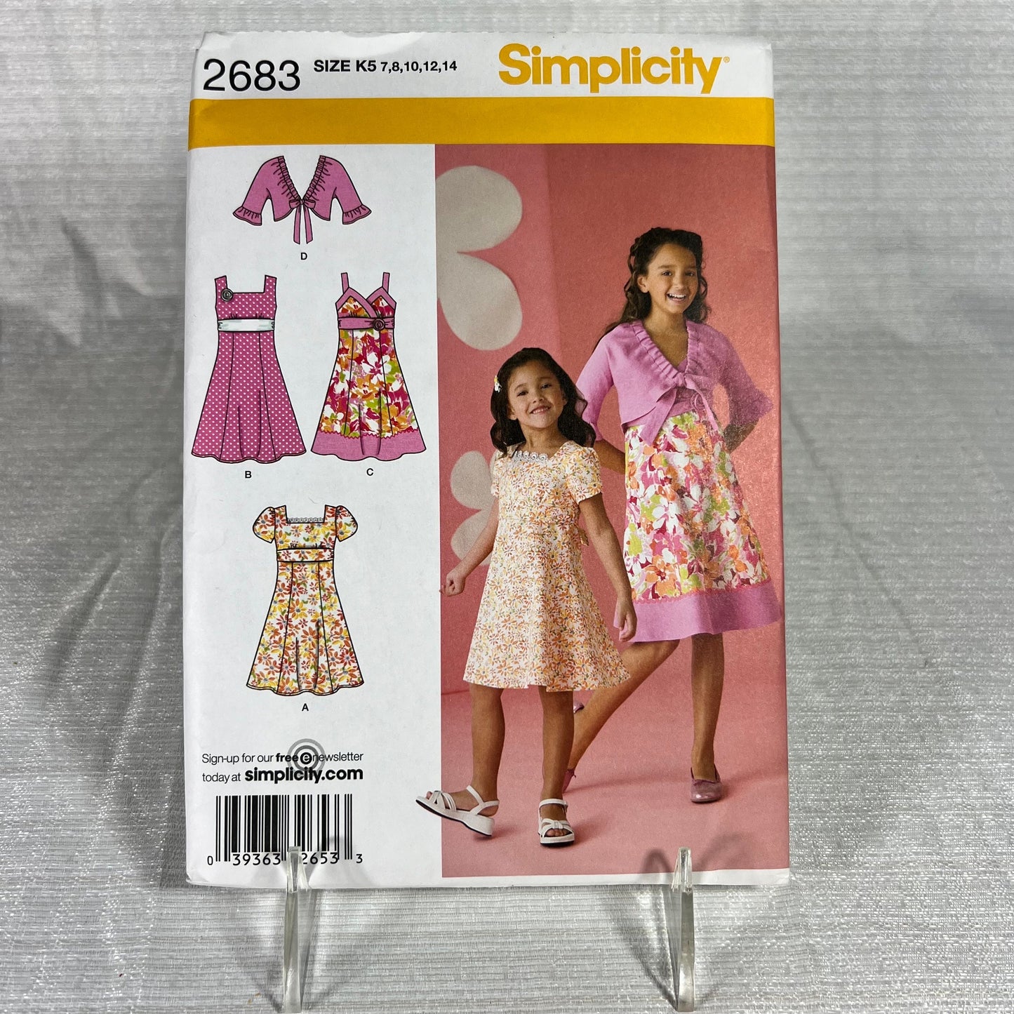 Simplicity 2683 Size K5 7,8,10,12,14 Sewing Pattern - new, unused, uncut