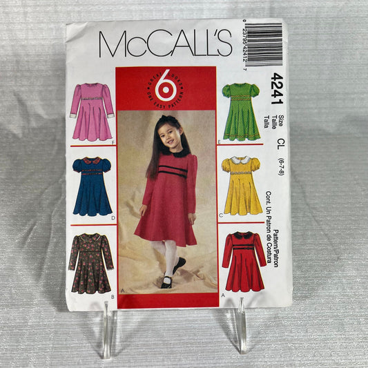 McCall's 4241 Sewing Pattern CL 6, 7, 8 - cut to size 8, all sizes available