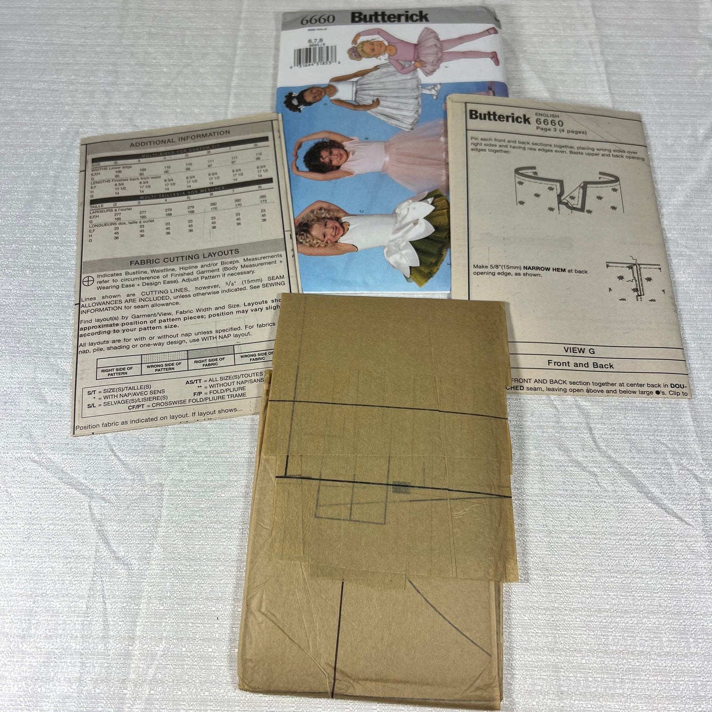 Butterick 6660 Sewing Pattern size 6, 7, 8 - uncut