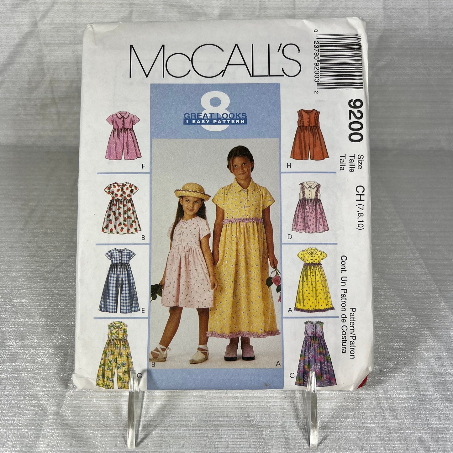 McCall's 9200 Sewing Pattern CH 7, 8, 10 - uncut