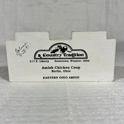 The Cat's Meow Amish Chicken Coop, Berlin, Ohio signed Joline 9-28-91