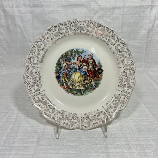 Vintage Sabin Warranted 22k Gold Chantilly Luncheon Plate #2 - some wear and crazing