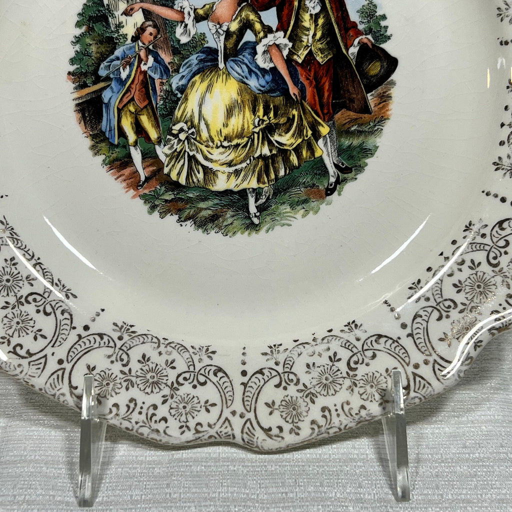 Vintage Sabin Warranted 22k Gold Chantilly Luncheon Plate #2 - some wear and crazing