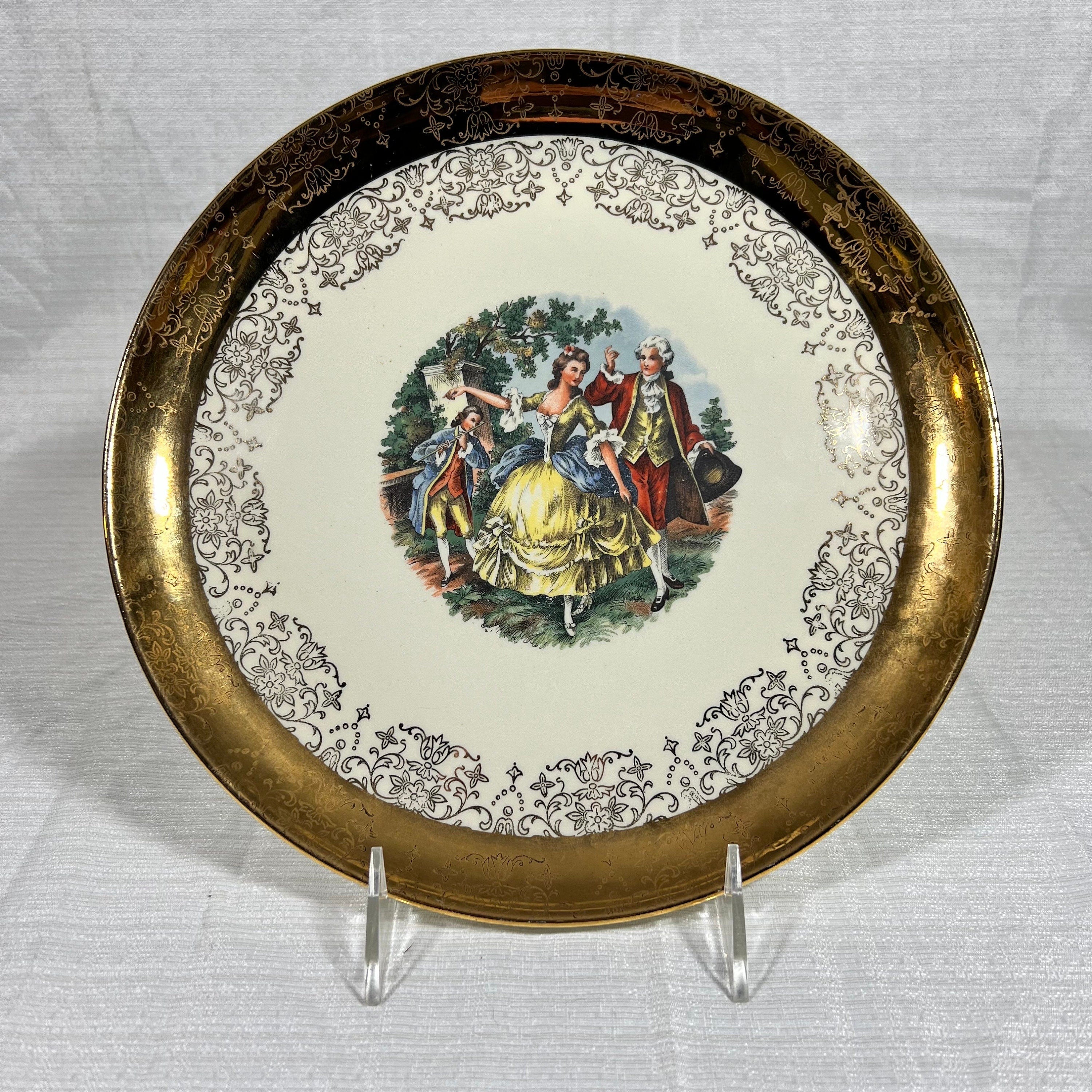 Vintage Sabin Warranted 22k Gold Chantilly Plate #2