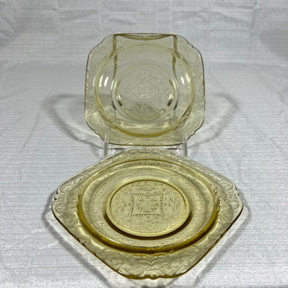 Vintage Federal Glass Madrid Pattern Indiana Glass Recollection Bread and Butter Plate - Set of 2