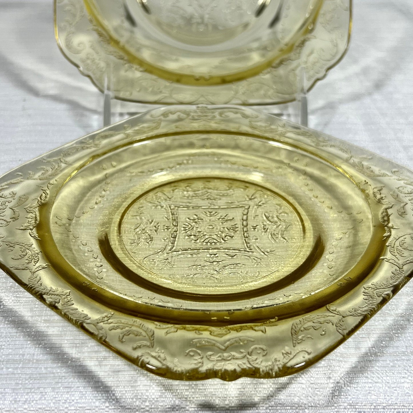 Vintage Federal Glass Madrid Pattern Indiana Glass Recollection Bread and Butter Plate - Set of 2