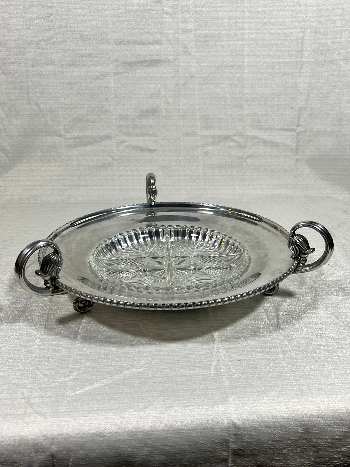 Wrought Farberware Tulip Tray with Divided Nut Dish