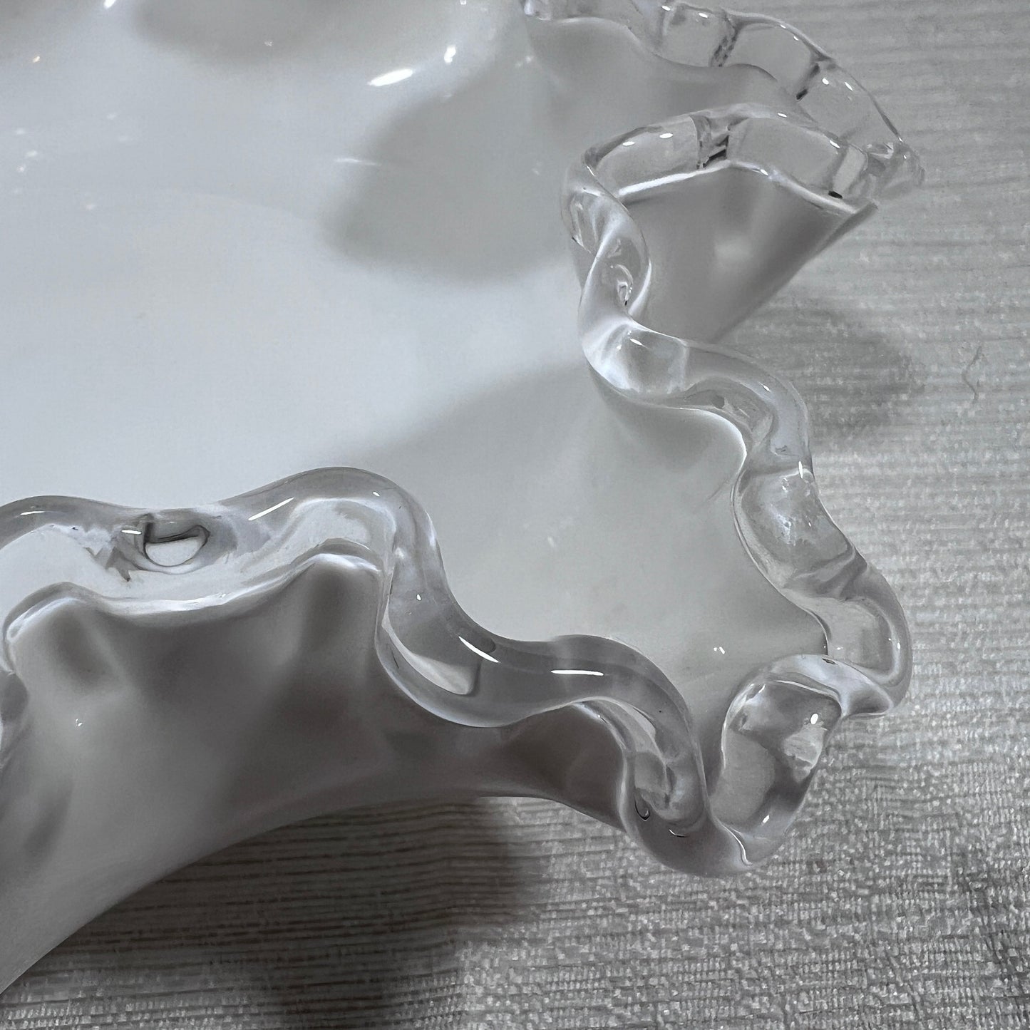 Small Fenton Silver Crest Ruffled and Crimped Bowl