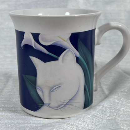 1987 Hallmark Cat with Calla Lilies Mug