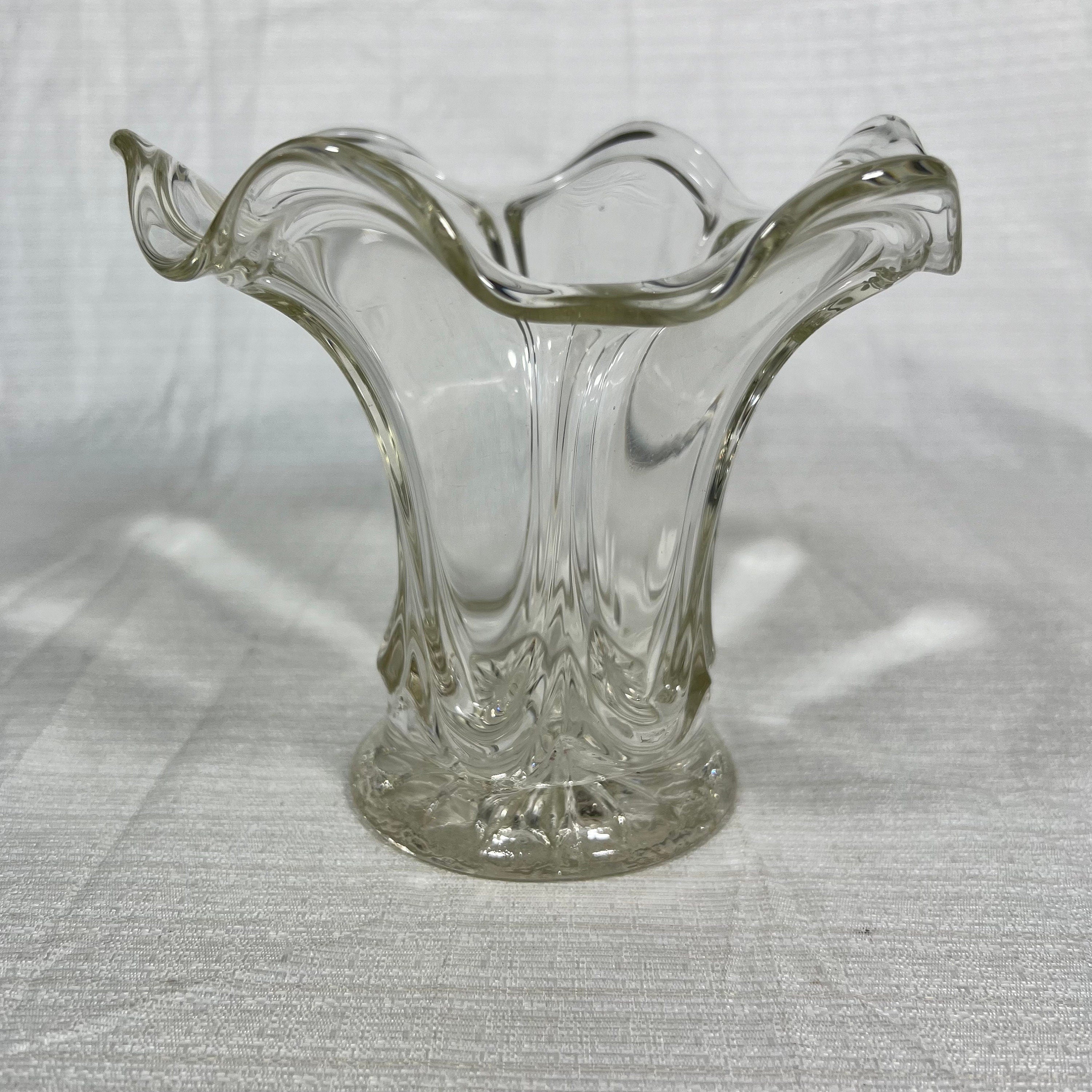 Vintage Heisey Glass Swung/Ruffled Crystal Vase