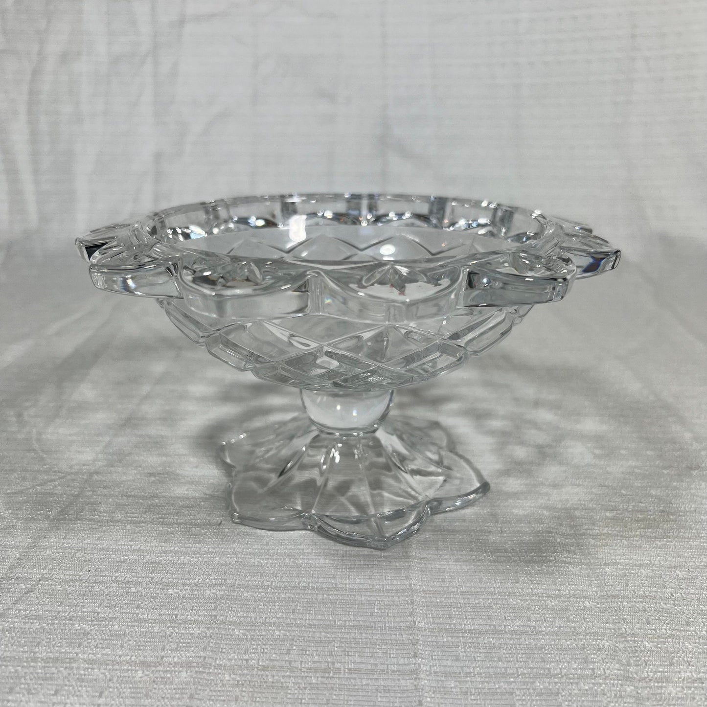 Vintage Polonia Crystal Pedestal Compote/Candy Bowl