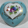 Heart Shaped Parisienne Lidded Box 5107 Blue and Gold Floral