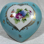 Heart Shaped Parisienne Lidded Box 5107 Blue and Gold Floral