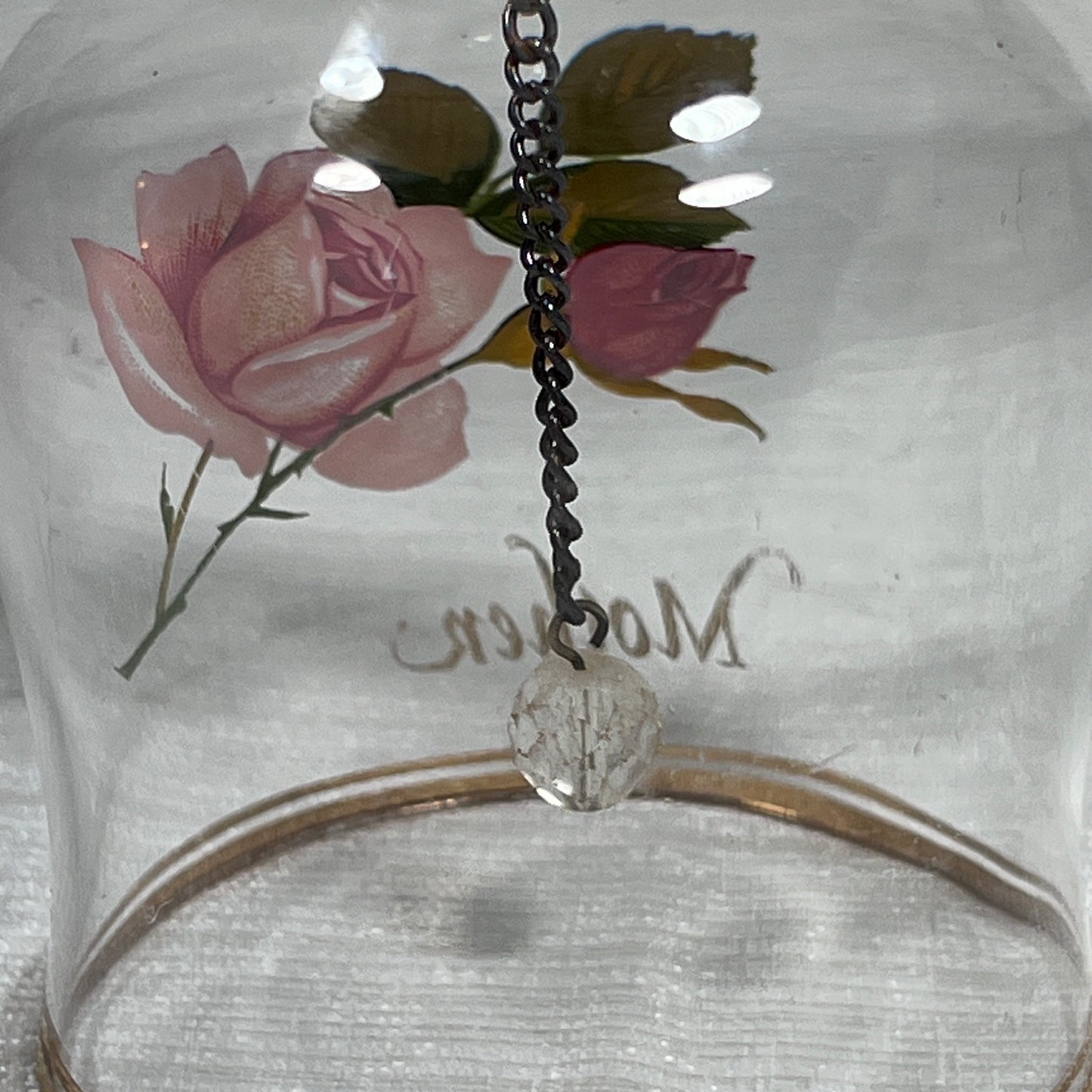 Vintage Mother Floral Glass Bell