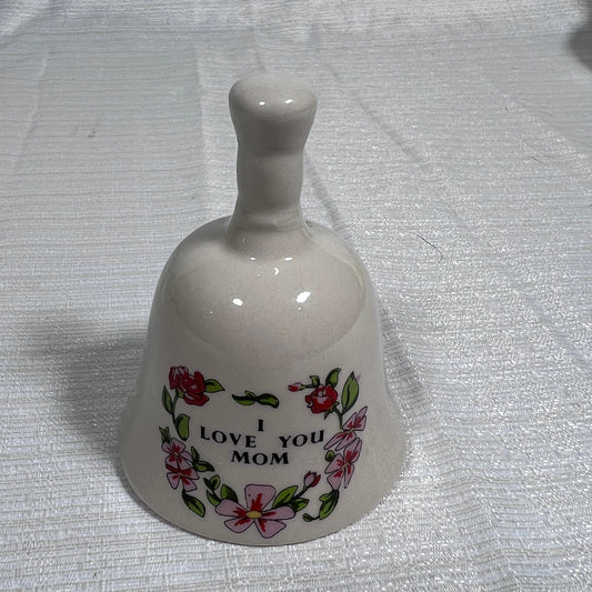 Vintage I Love You Mom Ceramic Bell