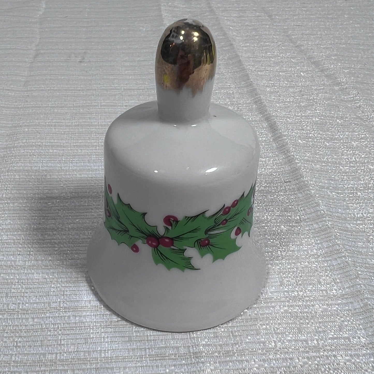 Vintage Christmas Holly Ceramic Bell