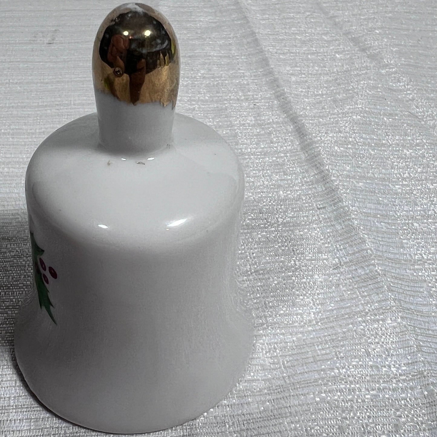 Vintage Christmas Holly Ceramic Bell