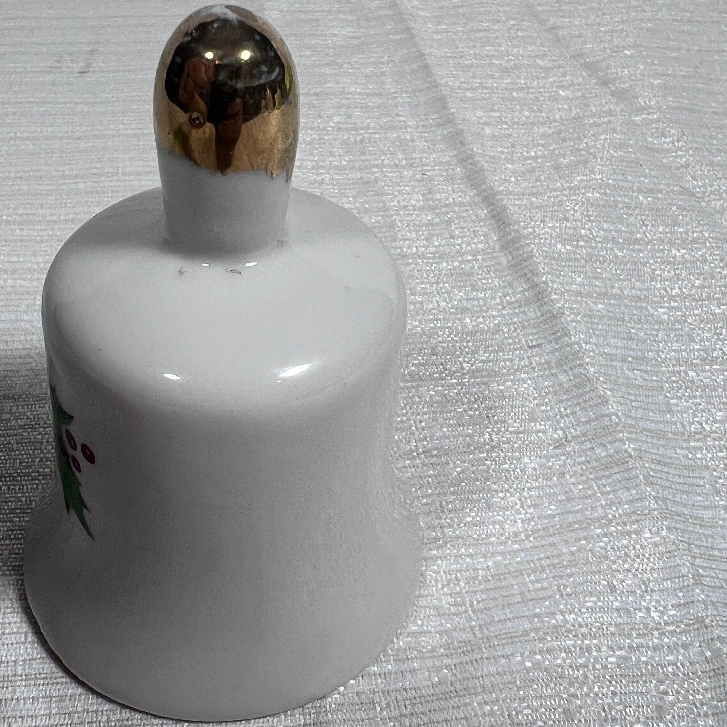 Vintage Christmas Holly Ceramic Bell