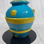 Italian Art Pottery, Signed - Turquoise and Yellow - Chip on the underside of the top