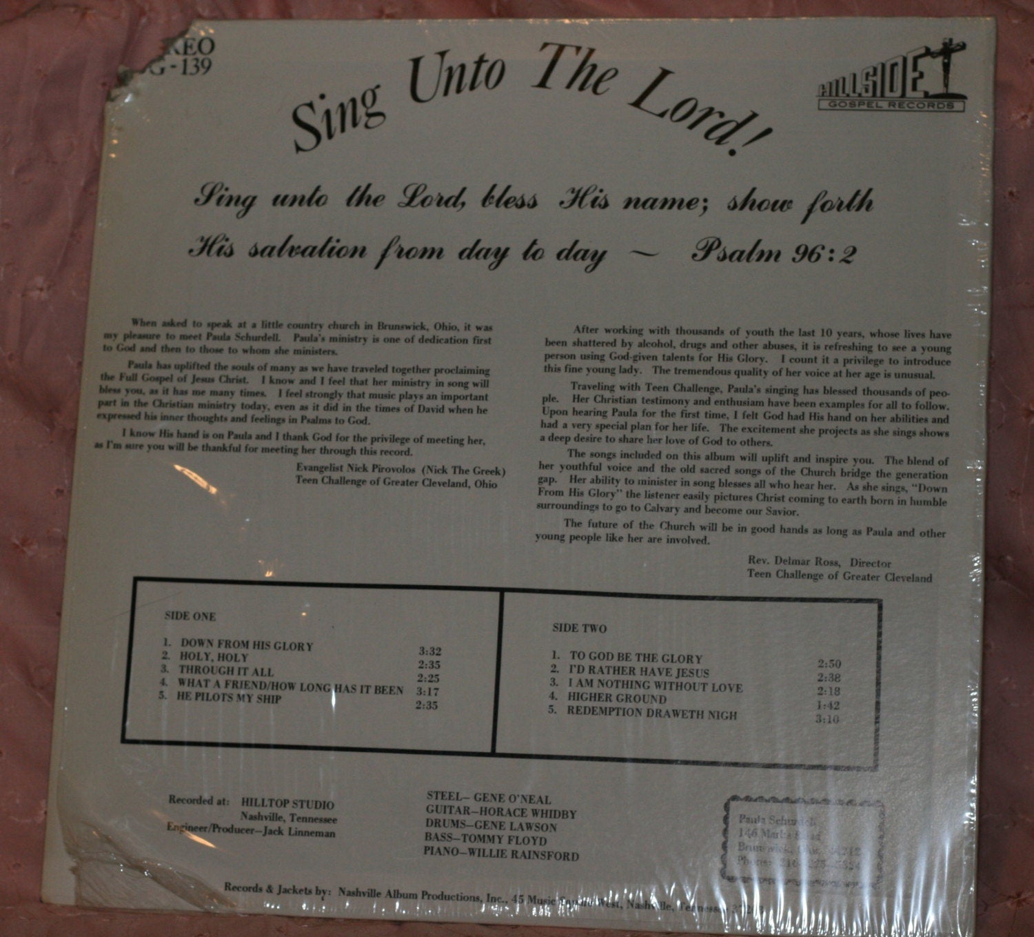 Sing Unto the Lord! - Paula Schurdell, Vintage Signed Record, LP, Vinyl
