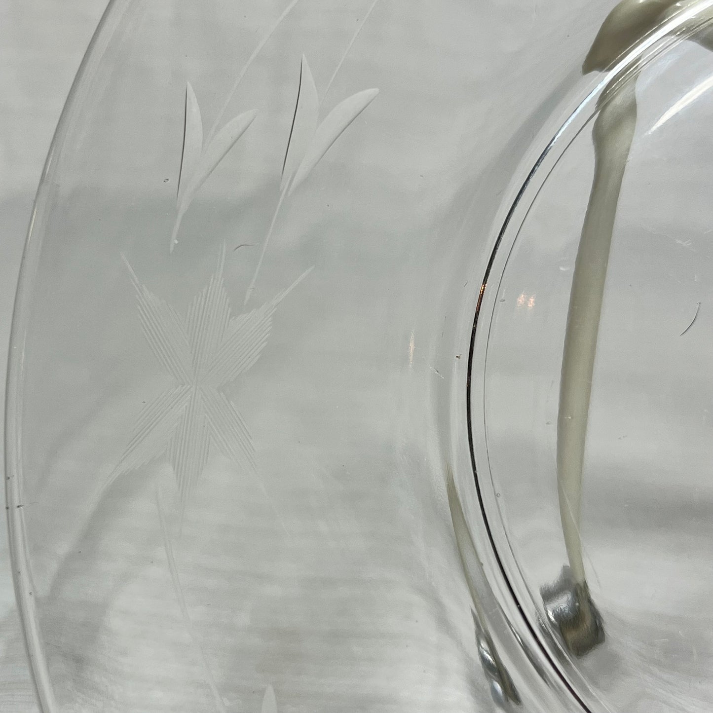 Vintage Etched Glass Salad Plate